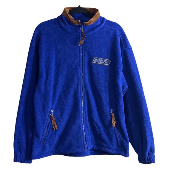 Planet Mars Snickers Full Zip Vintage Fleece Jacket Y2K Candy Bar Size Small - Picture 2 of 5